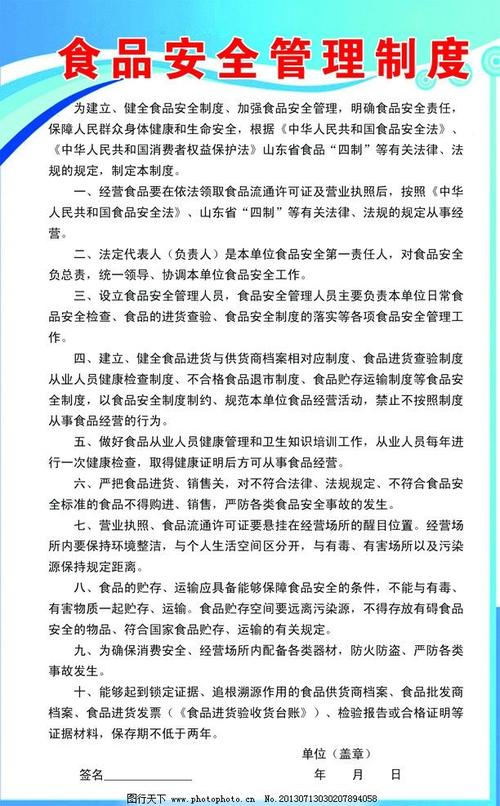 食品安全(食品安全管理制度最新版可打印)